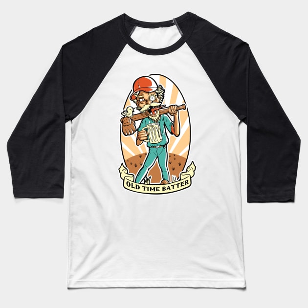 Old Time Batter Baseball T-Shirt by D3monic